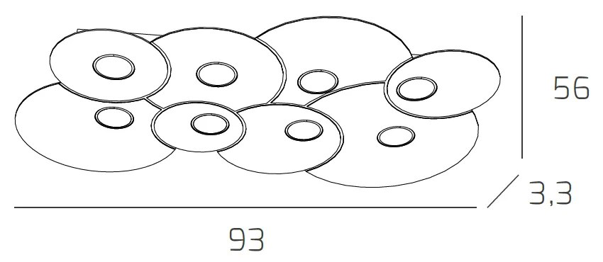 Plafoniera Moderna Cloud Metallo Sabbia 8 Luci Gx53