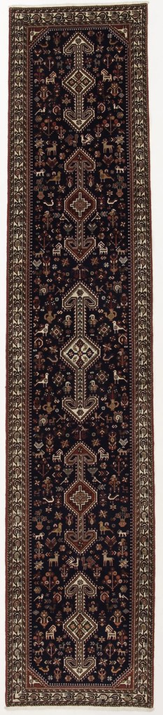 Nasrabad Tappeto 390 x 80 (Iran) Annodato A Mano