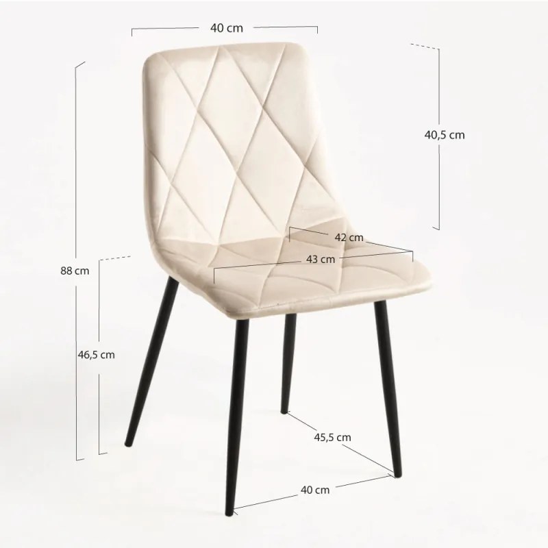 Sedia Lyke Velluto - Beige