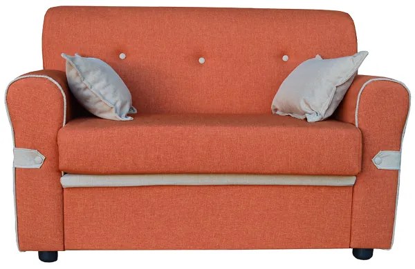 Divano 2 posti 124 cm con cuscini in tessuto ERMES Arancione