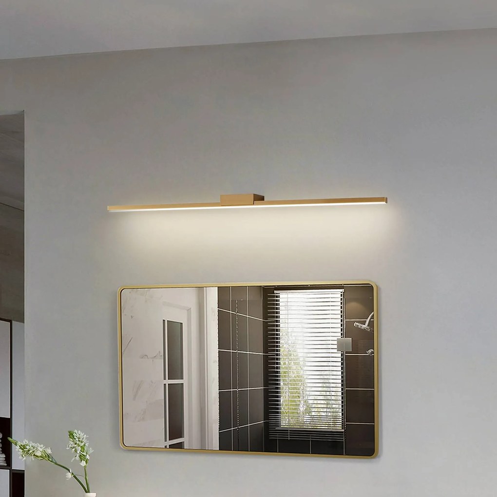 Lucande Luce per specchio a LED Kivana, rame, metallo, 90 cm, IP44