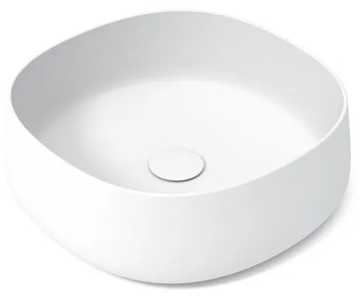 Lavabo da appoggio PADDLE quadrato in ceramica H 42 x P 42 cm bianco