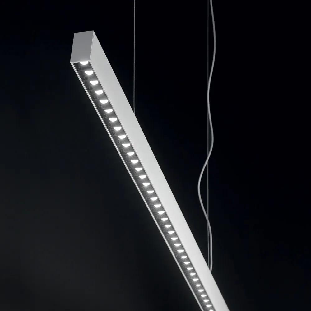 Lampada Lineare Office Alluminio Bianco Led 30W 3000K Luce Calda