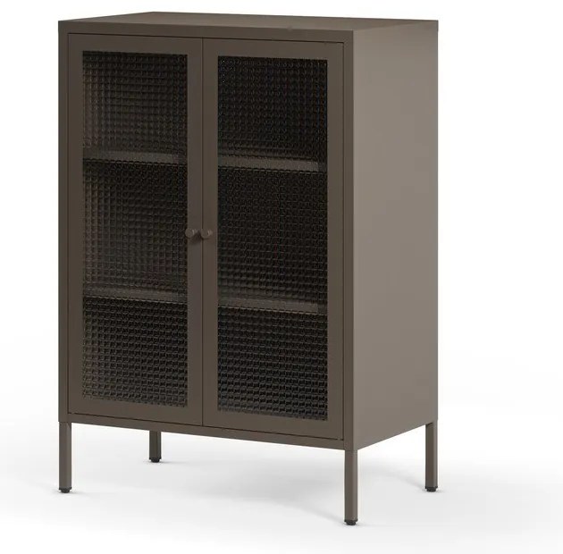 Vetrina grigia in metallo 70x100x40 cm Layna – Marckeric