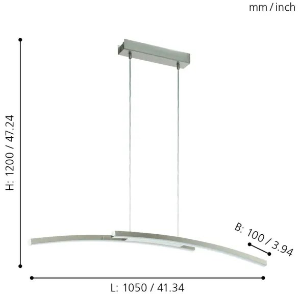 Eglo 97911 - Lampadario a sospensione dimmerabile LED RGB FRAIOLI-C LED/34W/230V
