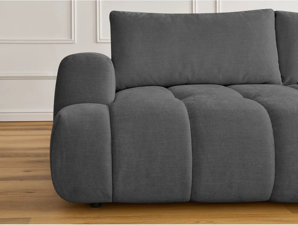 Divano grigio scuro allungabile e con contenitore 251 cm Fuji – Bobochic Paris