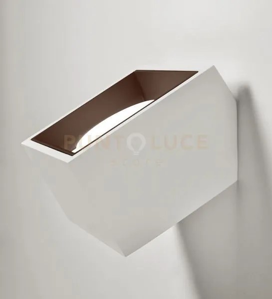 Nasso applique da parete 1 luce quadrata bronzo attacco gx53 120x120mm