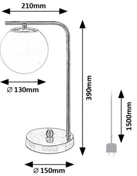 Rabalux 74203 - Lampada da tavolo KIARA 1xE27/35W/230V