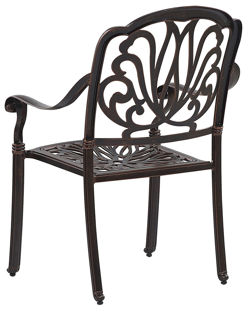Set di 4 sedie da giardino alluminio marrone scuro ANCONA Beliani