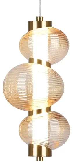 Lampada sospesa a cavo LED BOLLA LED/12W/230V Ø 16 cm oro/beige fumé