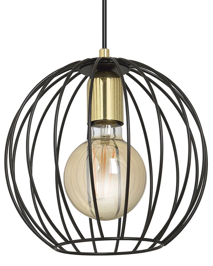 Sospensione Contemporanea Omoikane Acciaio Nero 1 Luce E27 Ip20