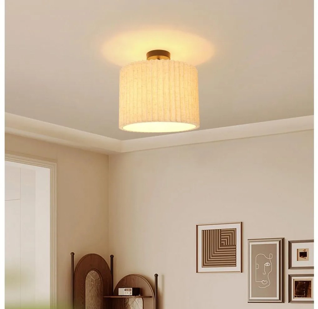 Brilagi - Plafoniera da soffitto NORDIC WAVE 1xE27/15W/230V Ø 32 cm lino/nero