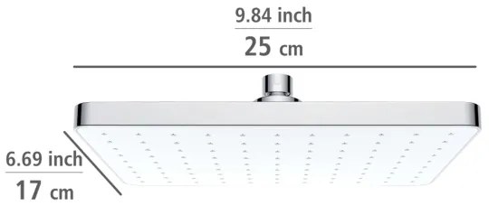 WENKO 24001100 - Soffione doccia PULIZIA AUTOMATICA 25x17 cm cromo lucido/bianco