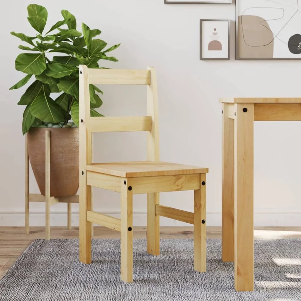 Sedie Da Pranzo 2 Pz Panama 40x46x90 Cm İn Legno Massello Di Pino /