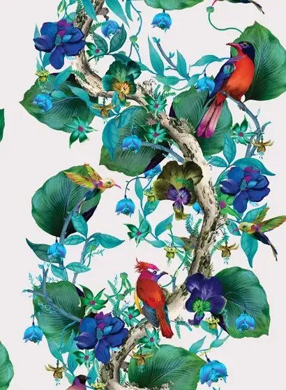 Osborne & Little Carta da parati Rain Forest - Emerald/ Ruby