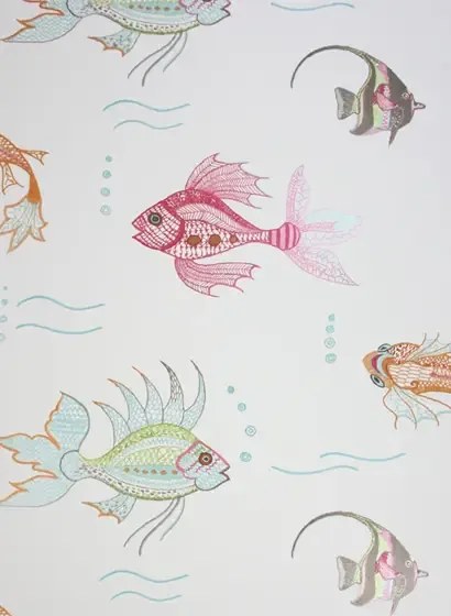Nina Campbell Carta da parati Aquarium - offwhite
