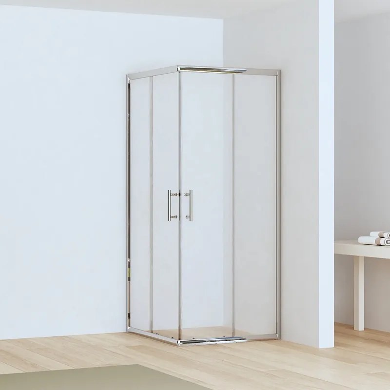 Kamalu - Box doccia angolare 70x70 altezza ridotta 170 cm vetro trasparente 6mm | CHIARA EDGE-R