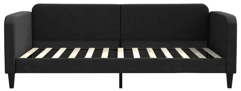 Divano letto con materasso nero 100x200 cm in tessuto