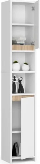 Colonna Da Bagno Multiuso 2 Ante E Vani A Giorno 32x28x180 Serena Bianca