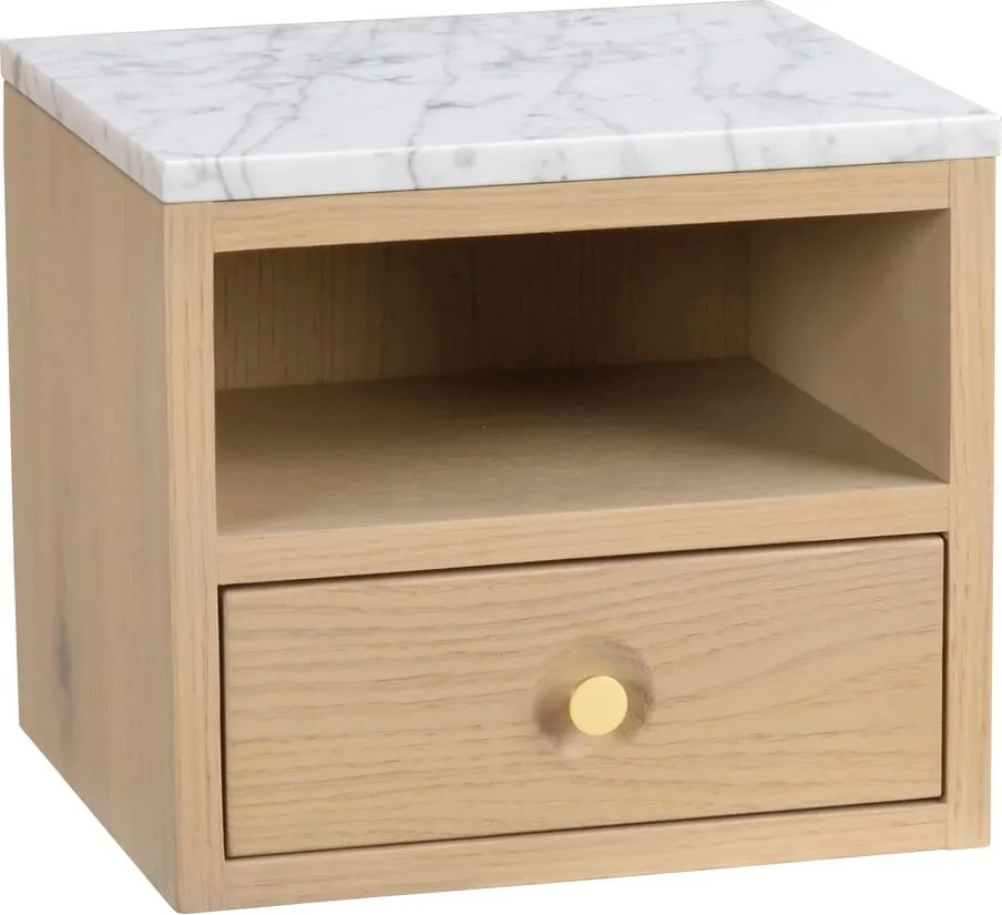 Comodino con piano in marmo di colore naturale Whitmore - Rowico