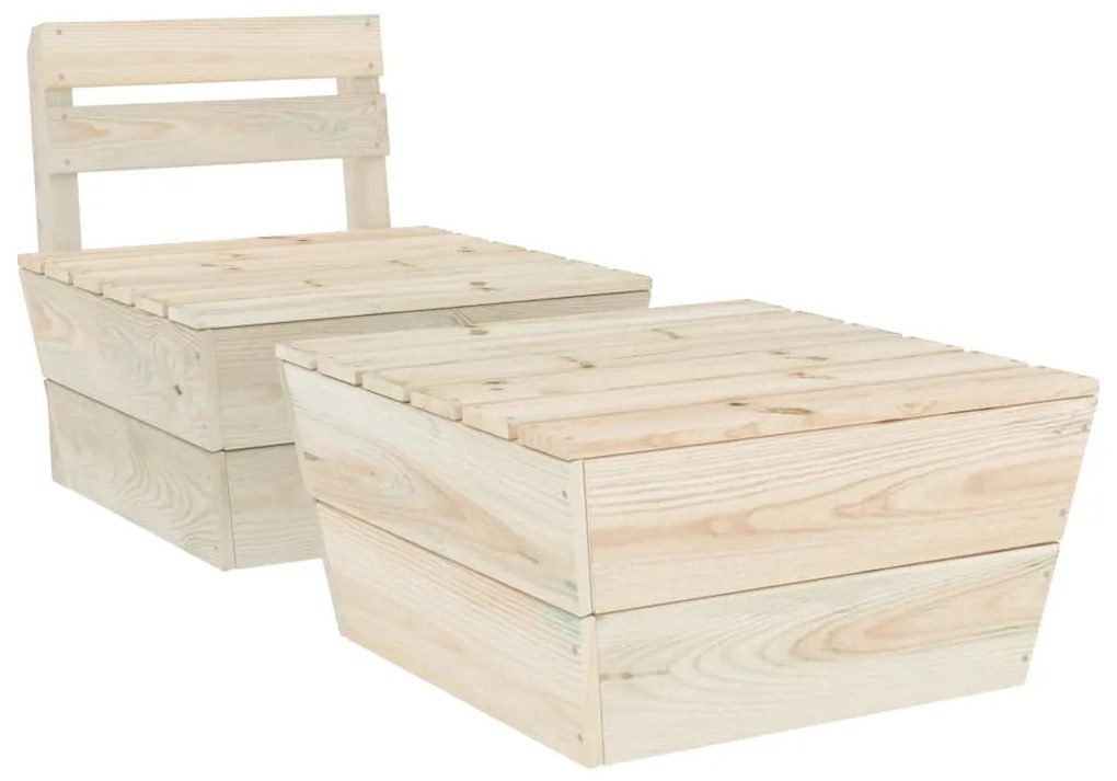 Set divani da giardino 2 pz in legno di abete impregnato