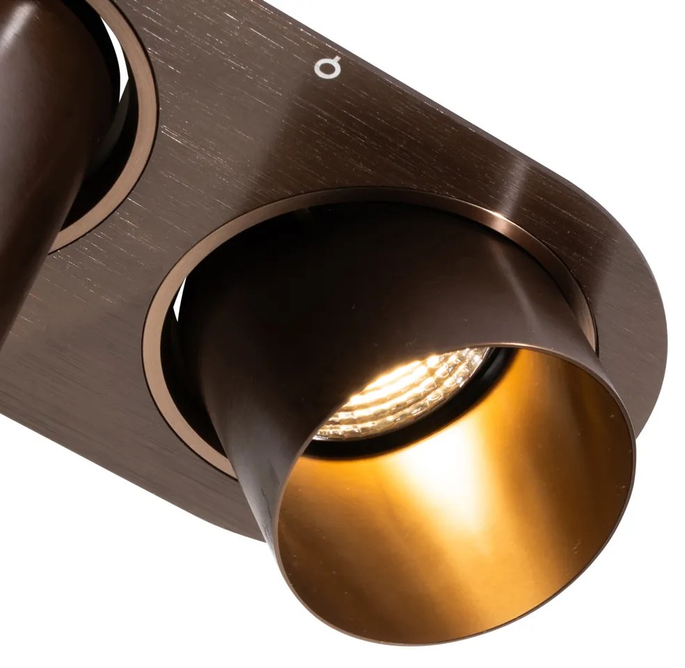 Set di 6 faretti da incasso bronzo scuro GU10 70mm orientabili a 2 luci - Installa