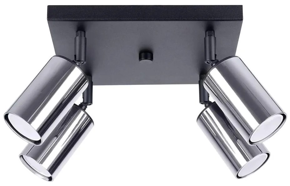 Sollux SL.1370 - Faretto WINX 4xGU10/10W/230V nero/cromo