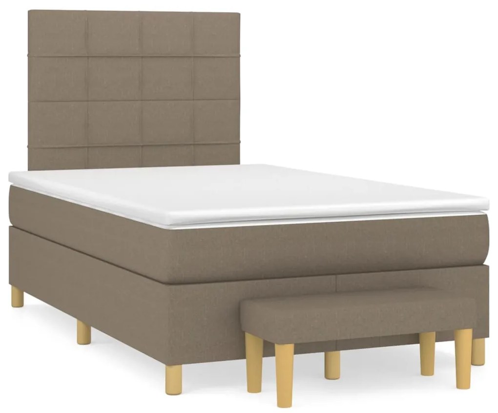 Giroletto a molle con materasso tortora 120x190 cm in tessuto