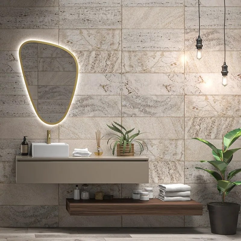 Composizione bagno sospesa mobile e mensolone da 140cm | KAM-KK1400 - KAMALU