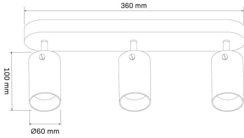 Faretto SMOKY 3xGU10/10W/230V nero