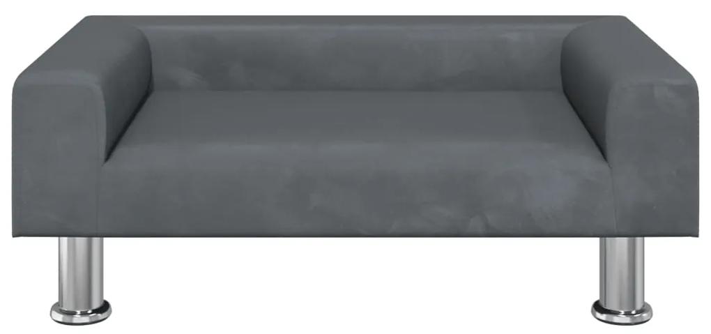 Lettino per cani grigio scuro 70x45x26,5 cm in velluto