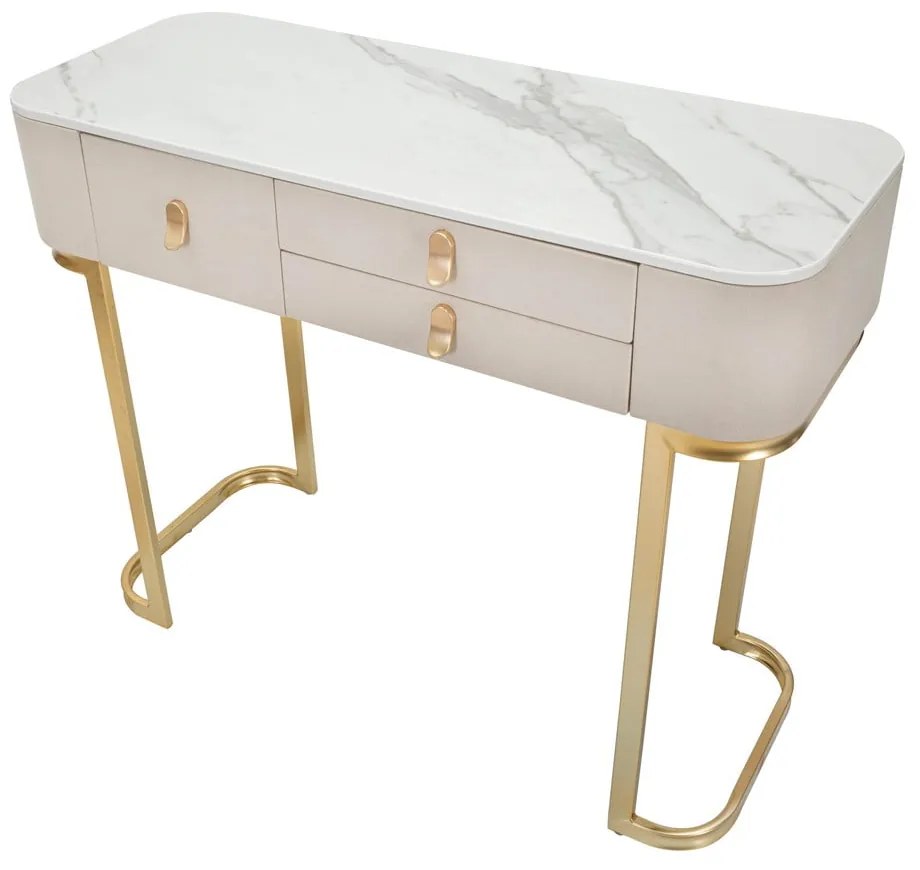 Consolle in beige-oro 40x100 cm Beauty - Mauro Ferretti