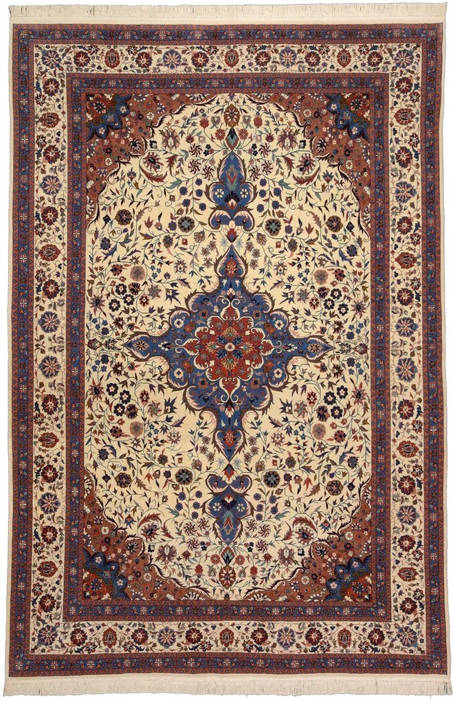 Isfahan Tappeto orientale 280 x 190 Beige (Cina) Annodato A Mano