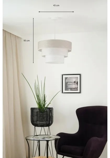 Brilagi - Lampadario a sospensione con filo ALASKA LUNETA 1xE27/15W/230V diametro 45 cm grigio/color crema