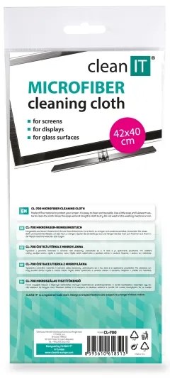 CLEAN IT CL-700 - Panno di pulizia in microfibra 40x42 cm blu