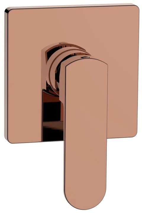 Rubinetto per doccia getto laminare cristallino ad incasso monocomando Zefir rame lucido AQUASANIT