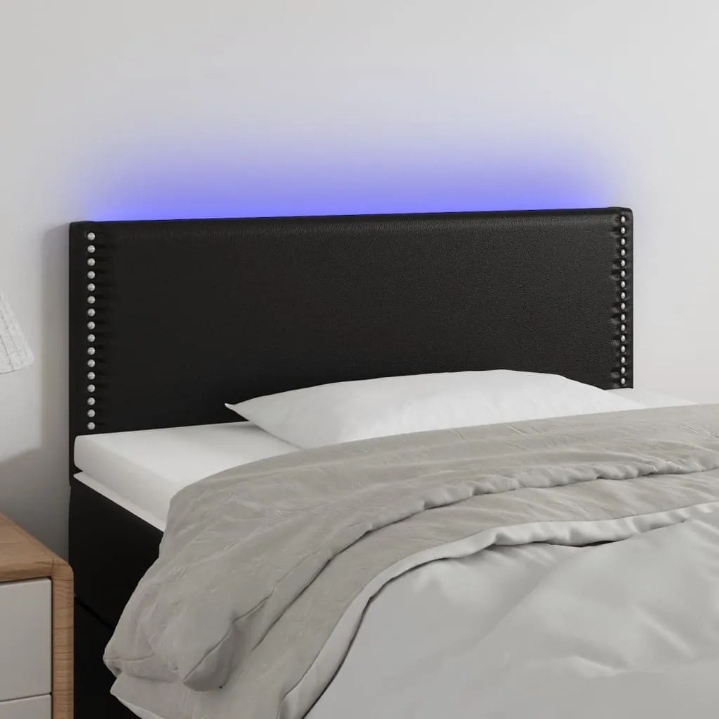 Testiera Nero A Led 90x5x78/88 Cm İn Similpelle /