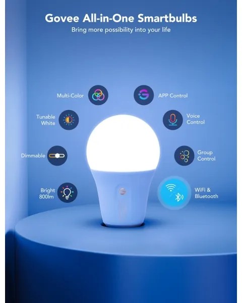 Govee - LED RGBWW Lampadina dimmerabile Smart E27/9W/230V 2700-6500K Wi-Fi