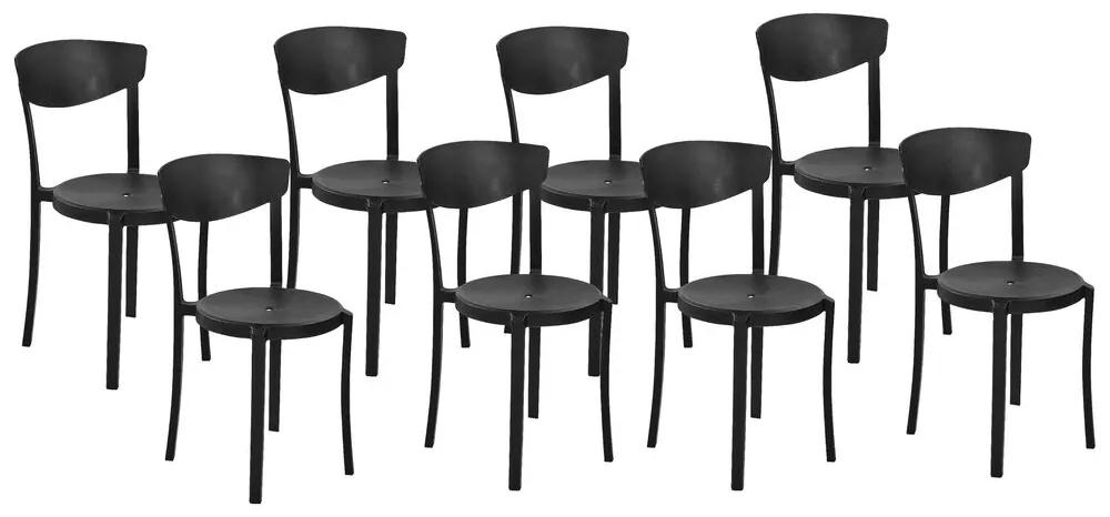 Set di 8 sedie da pranzo nero VIESTE Beliani