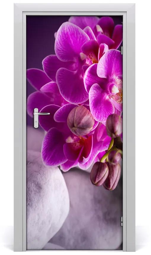 Sticker porta Orchidea rosa 75x205 cm