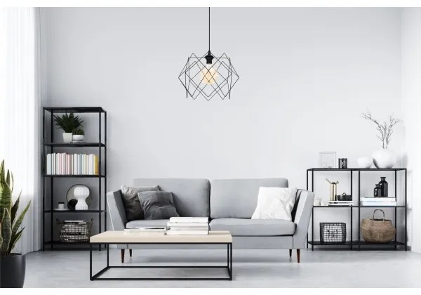 Lampadario a sospensione con filo GALL 1xE27/60W/230V nero