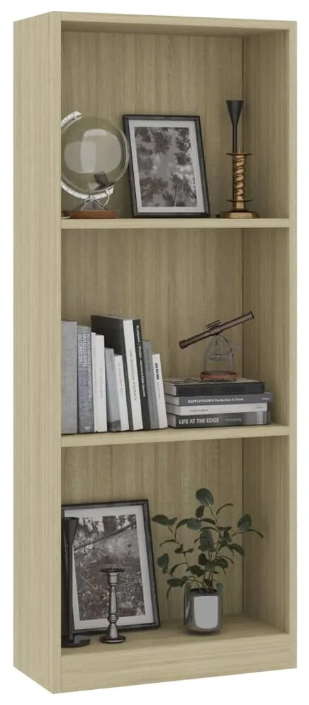 Libreria 3 Ripiani Rovere Sonoma 40x24x108 cm Legno Multistrato