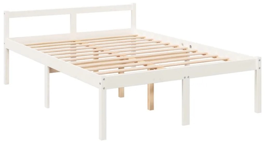 Letto per Anziani Bianco 120x190 cm Small Double Legno di Pino