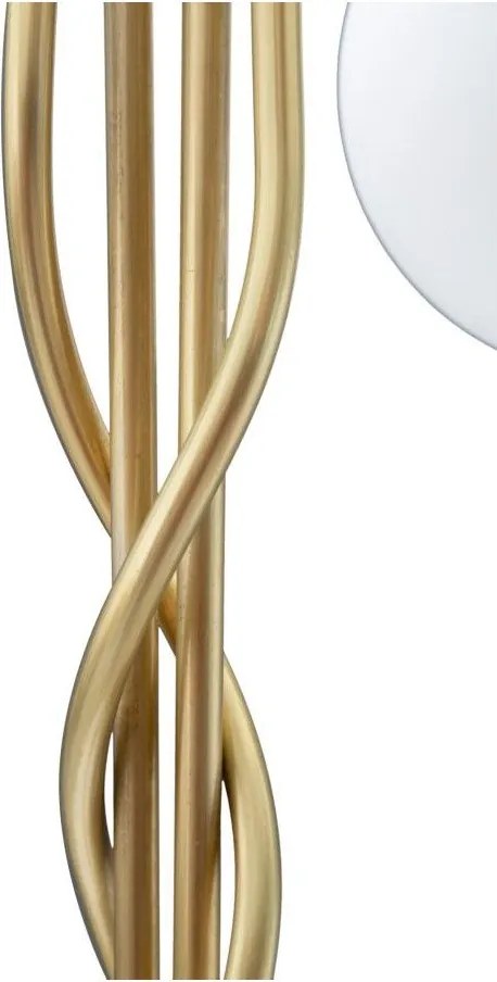 Lampada da terra bianca/dorata con paralume in vetro (altezza totale 176 cm) Glamy – Mauro Ferretti