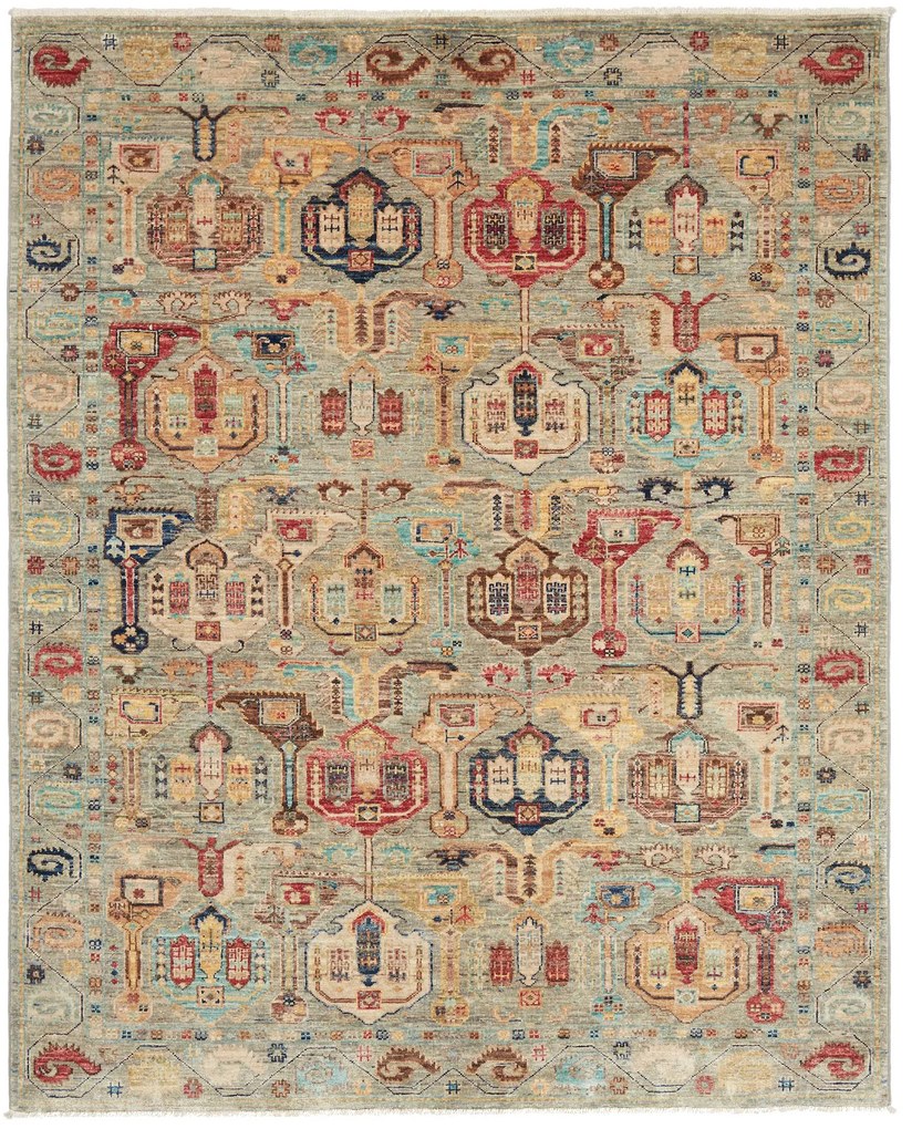 Samarkand Tappeto 190x150 Grigio (Pakistan) Annodato A Mano