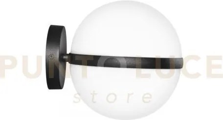 Applique orbit nera 1 luce attacco e27 ip44 23,5x20,5cm base in all...