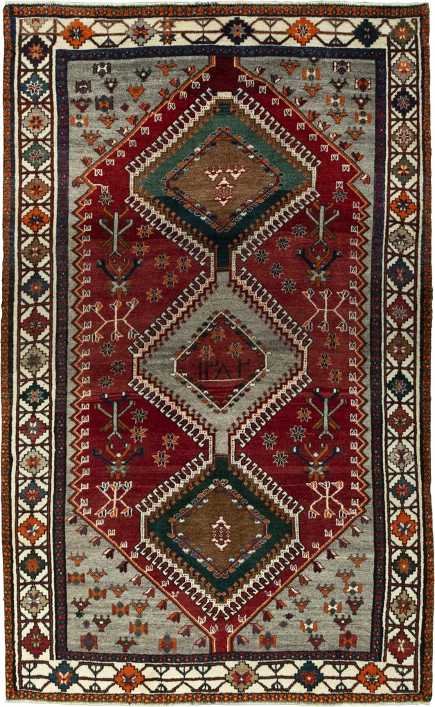 Shiraz Tappeto persiano 140x230 Rosso (Iran) Annodato A Mano