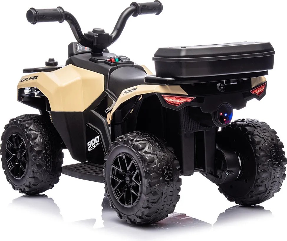 Quad Elettrico per Bambini Safari 6V con Bauletto Posteriore Beige...