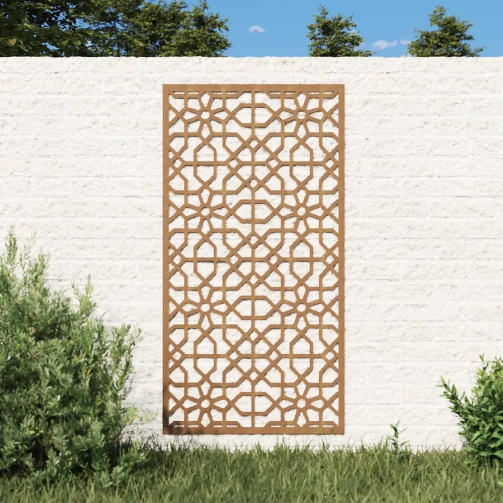 Decorazione Muro da Giardino 105x55 cm Moresco Acciaio Corten