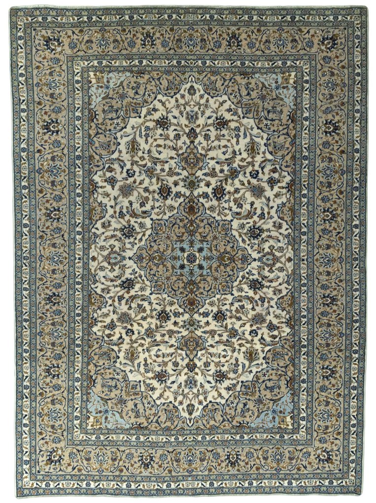 Kashan Tappeto 250 x 350 Beige (Iran) Annodato A Mano